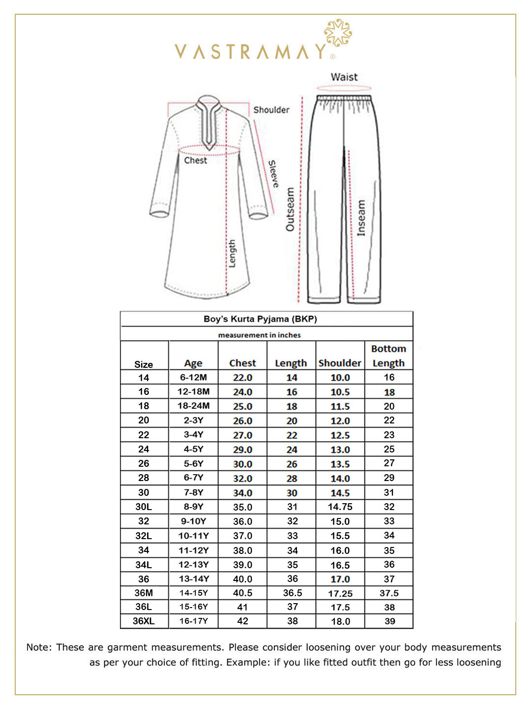 VASTRAMAY Boys' Red Kurta And Patiala Set