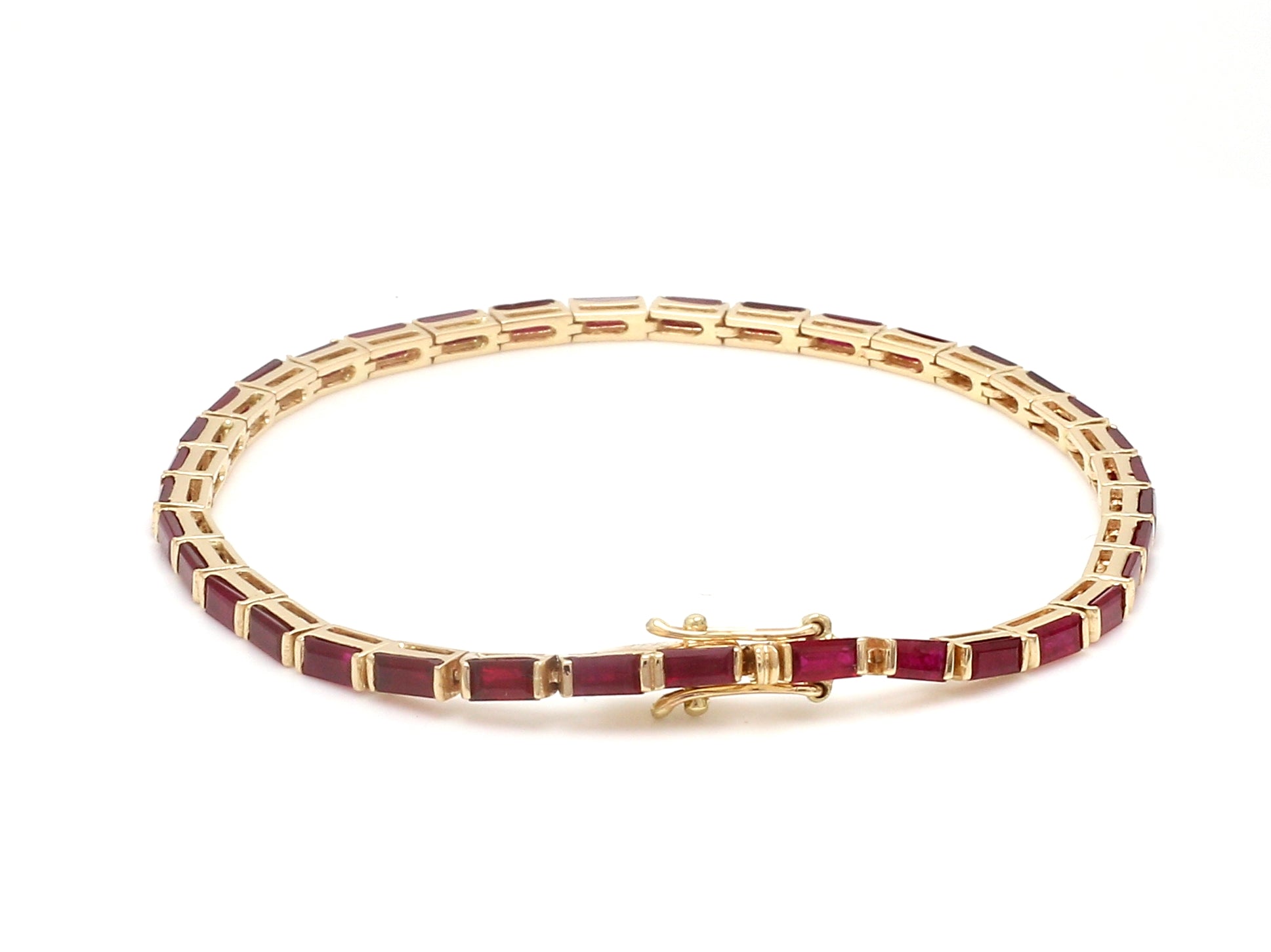 Ruby Baguette Bar Set Tennis Bracelet - qivii