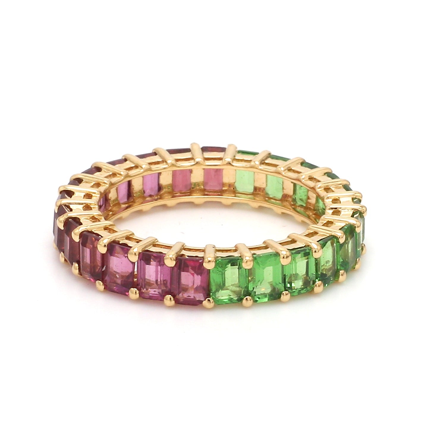 Tsavorite Rhodolite Garnet Ring