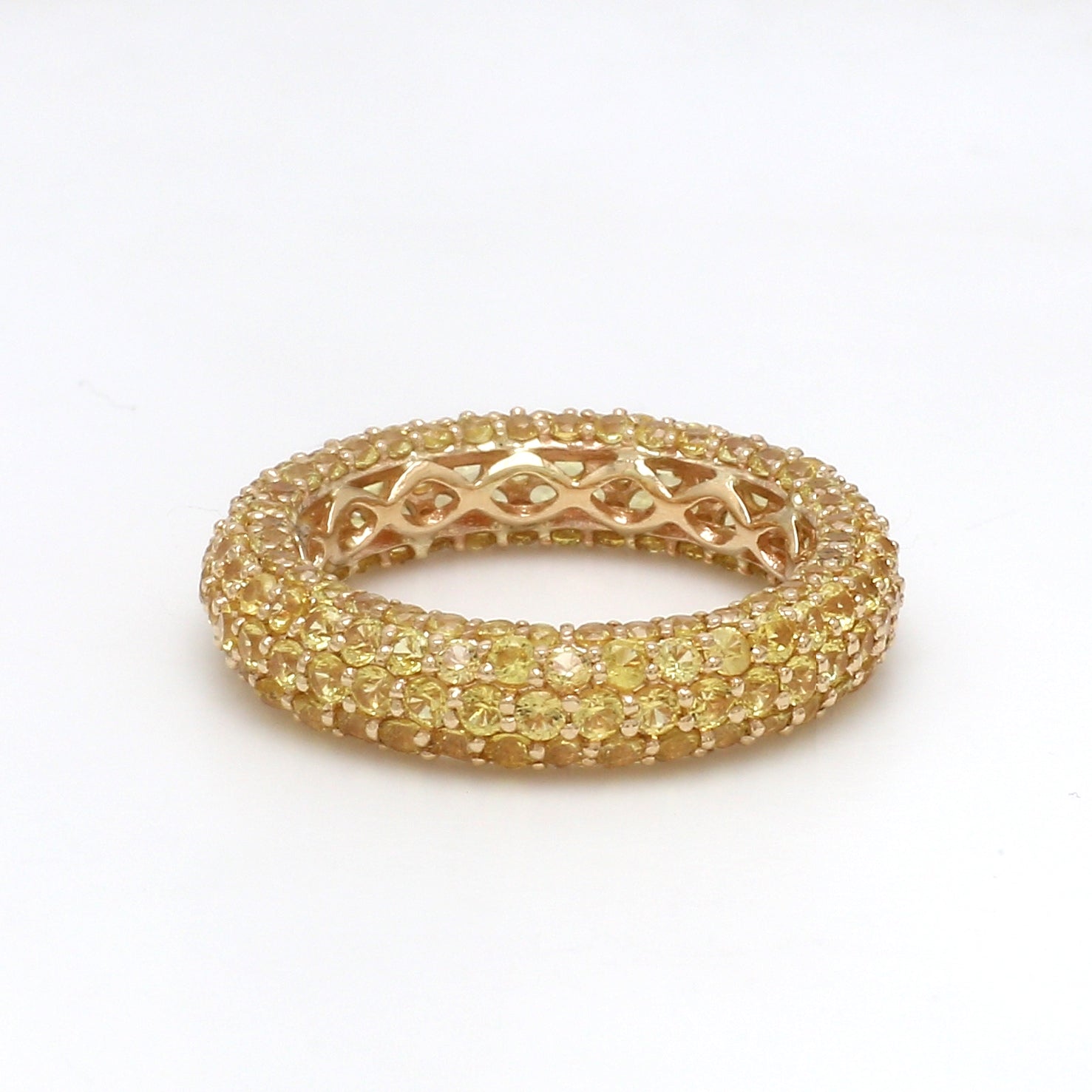 Yellow Sapphire Pave Ring - qivii