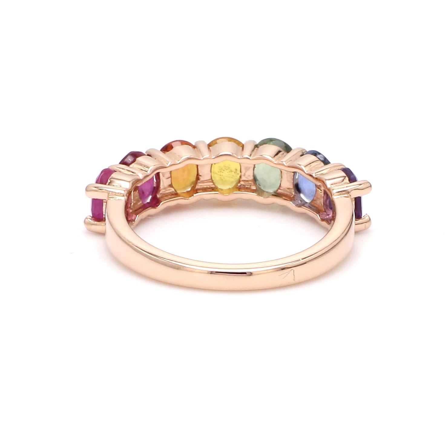 Rainbow Sapphire Seven Stone Ring