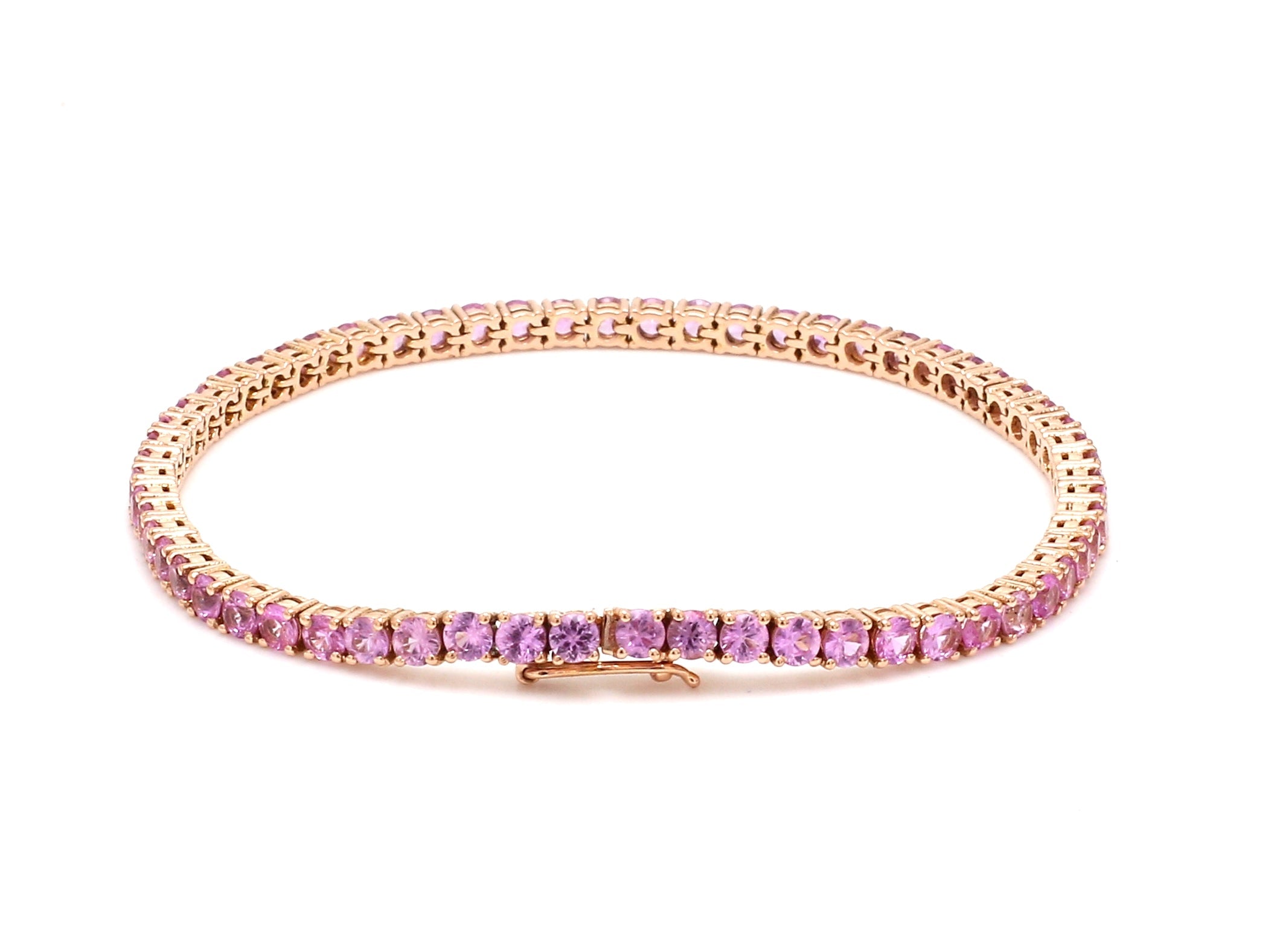 Pink Sapphire 2.50MM Round Bracelet