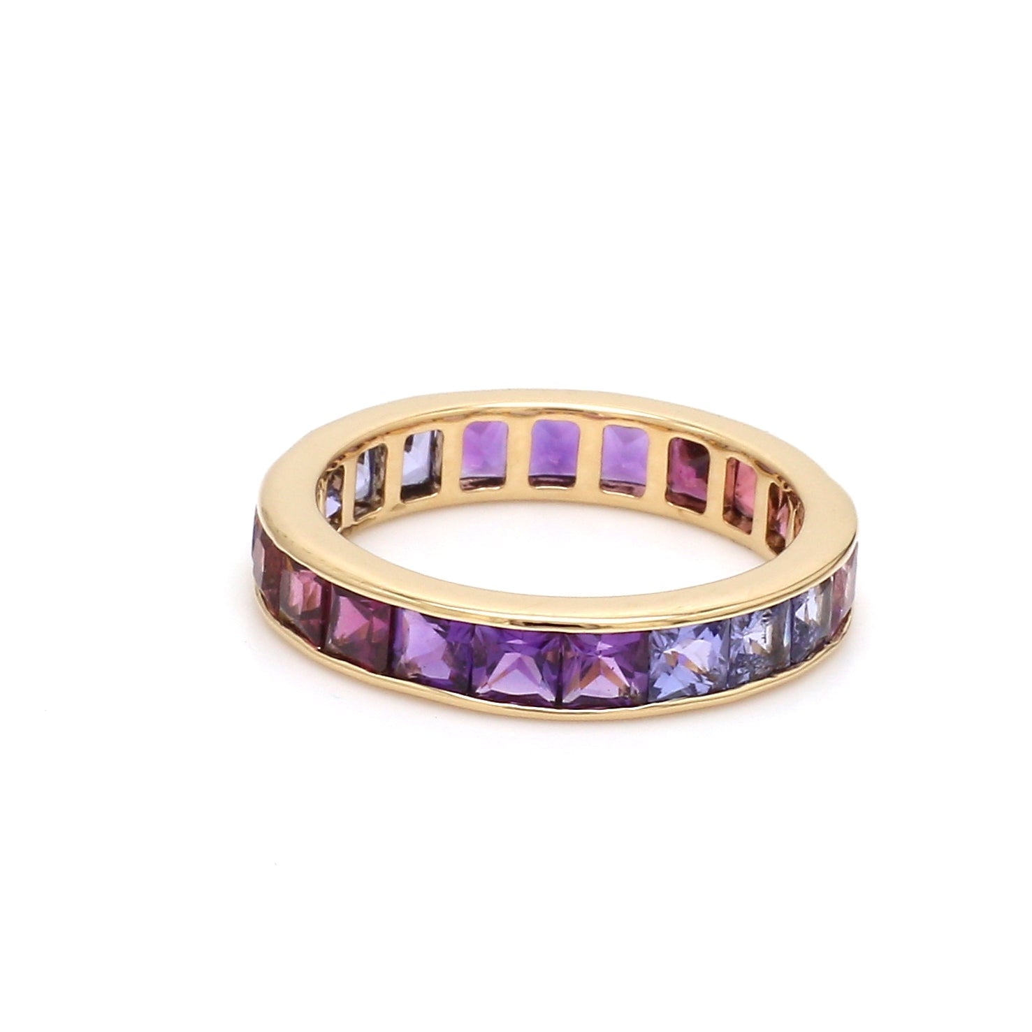 Purple Blue Channel Set Ring - qivii