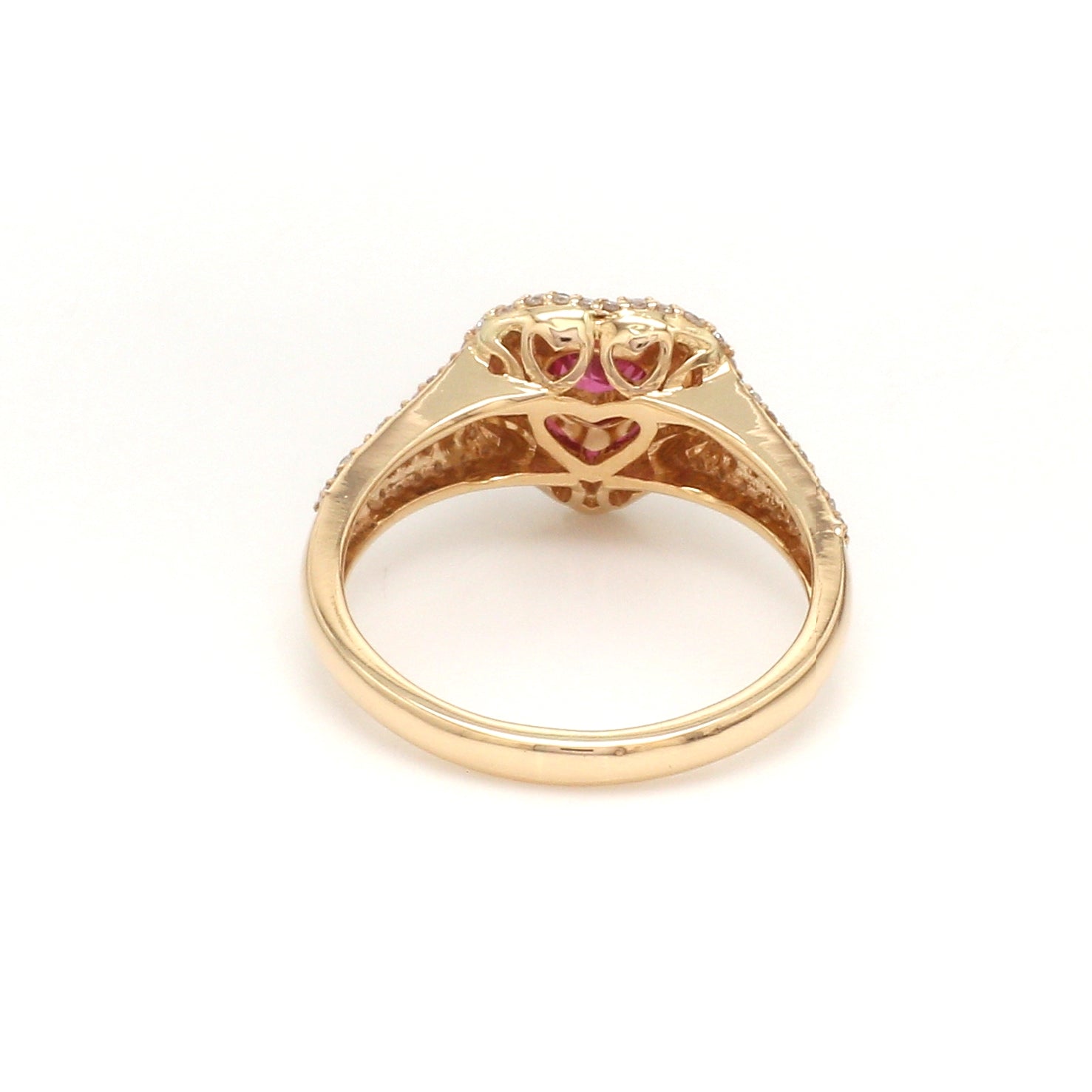 Ruby Diamond Heart Pinky Ring - qivii