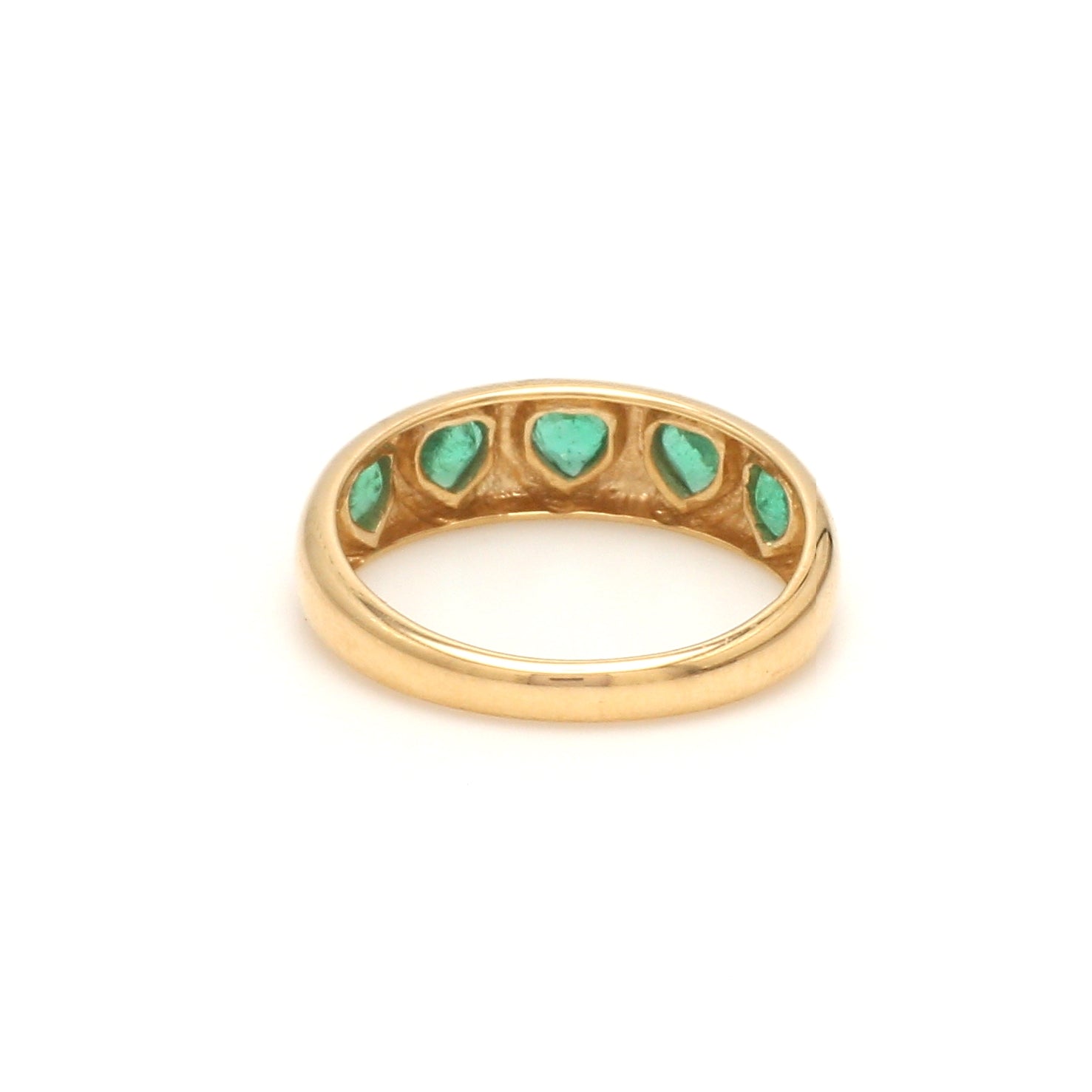 Emerald Five Heart Chunky Ring - qivii