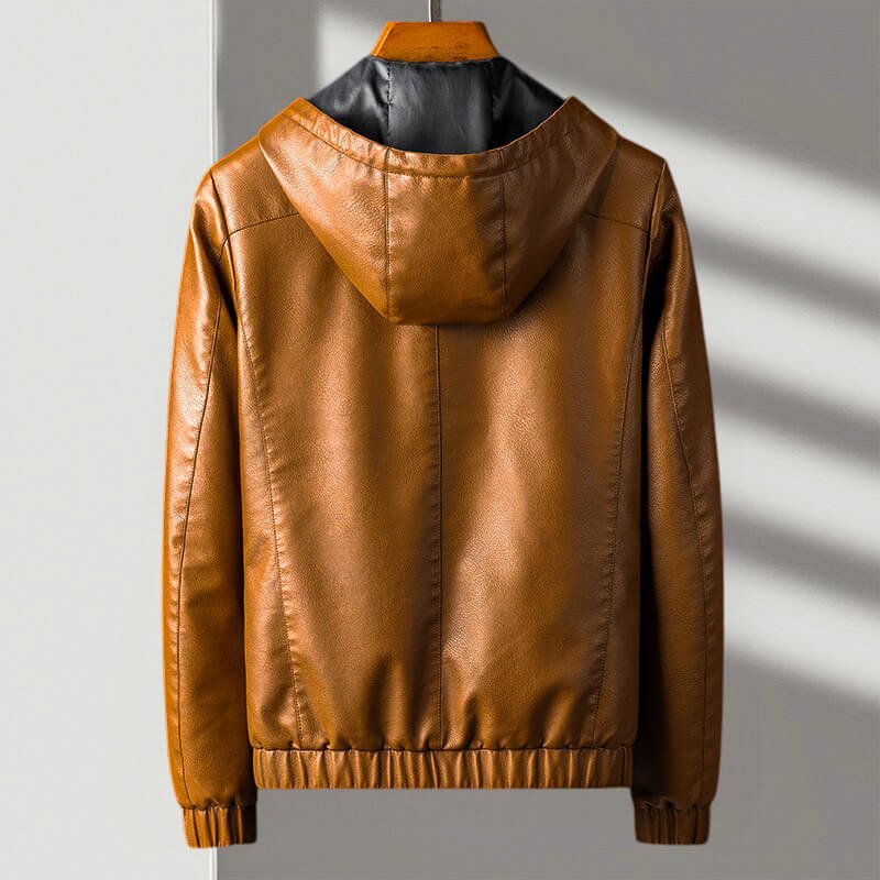 Aspen Hooded Leather Jacket  - By Qivii
