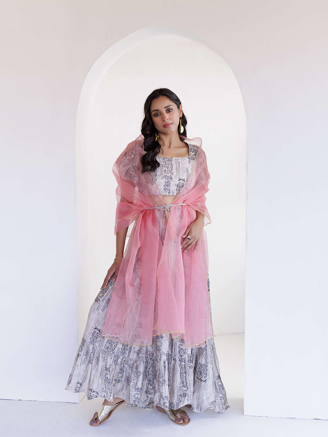 Belgian Scarf Printed Co-Ord Set  - By Ragavi - qivii