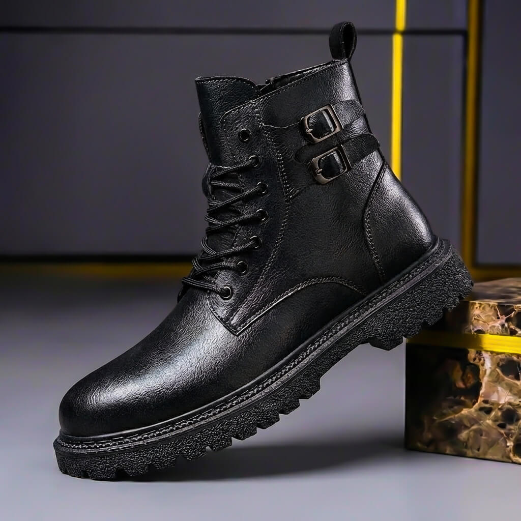 Griffin Genuine Leather Boots  - By Qivii