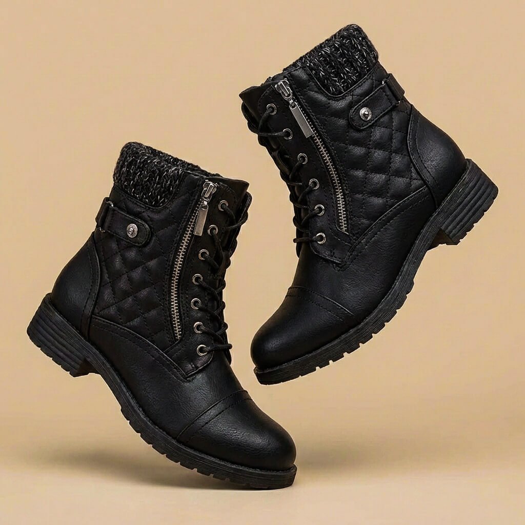 Amara Leather Ankle Boots  - By Qivii