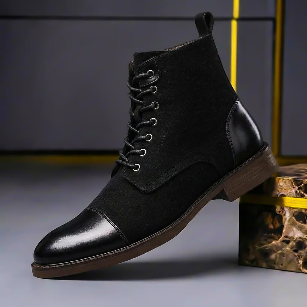 Fletcher Prestige Leather Wool Boots  - By Qivii