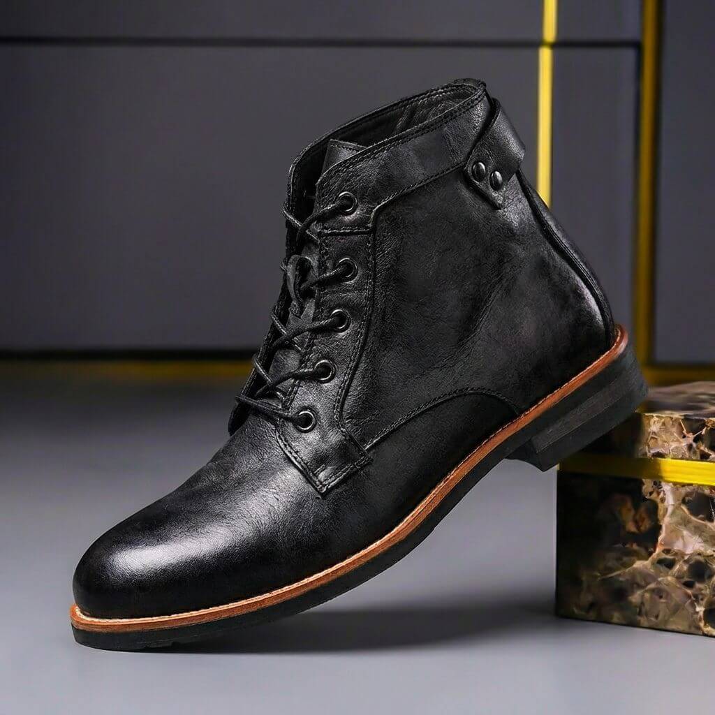 Royce Retro Leather Boots  - By Qivii