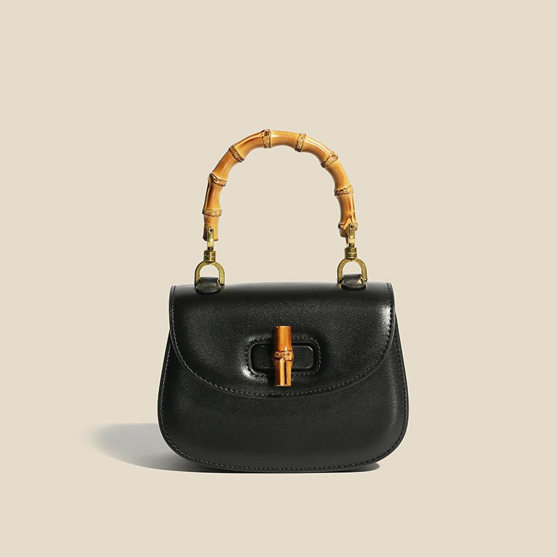 Valentina Leather Bamboo Handbag  - By Qivii