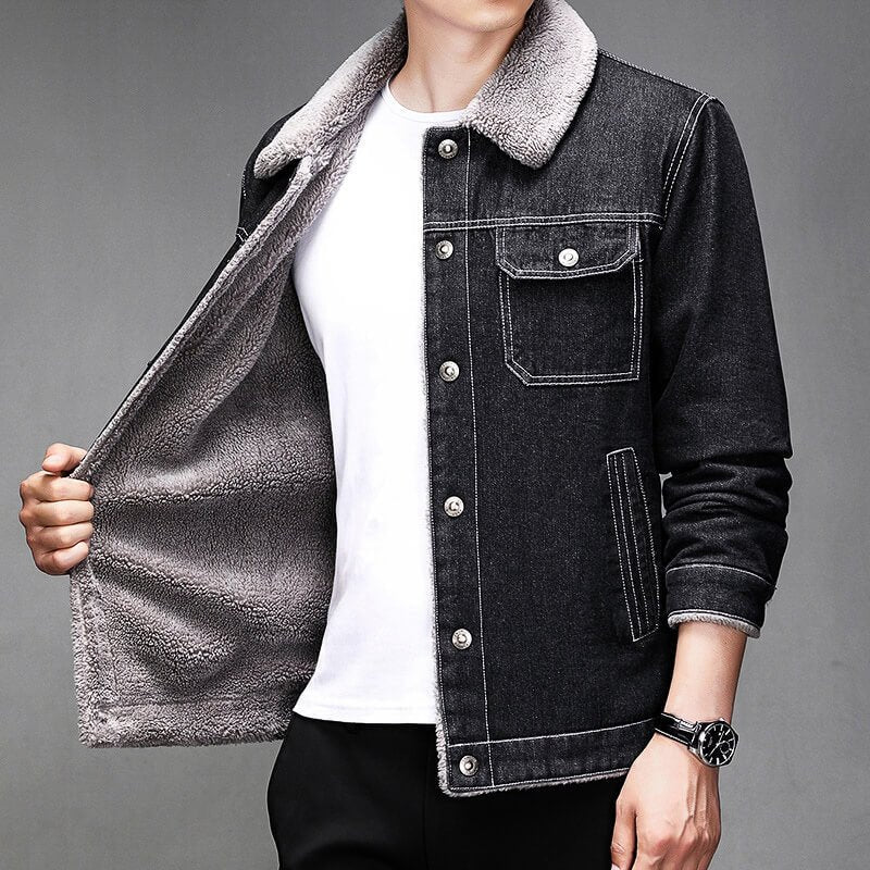 Calvin Denim Sherpa Jacket  - By Qivii