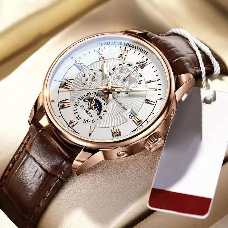 Stijlvolle Luxe Licht Kwarts Horloge  - By Qivii