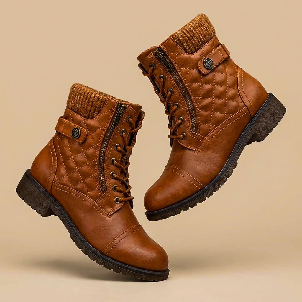 Amara Leather Ankle Boots  - By Qivii
