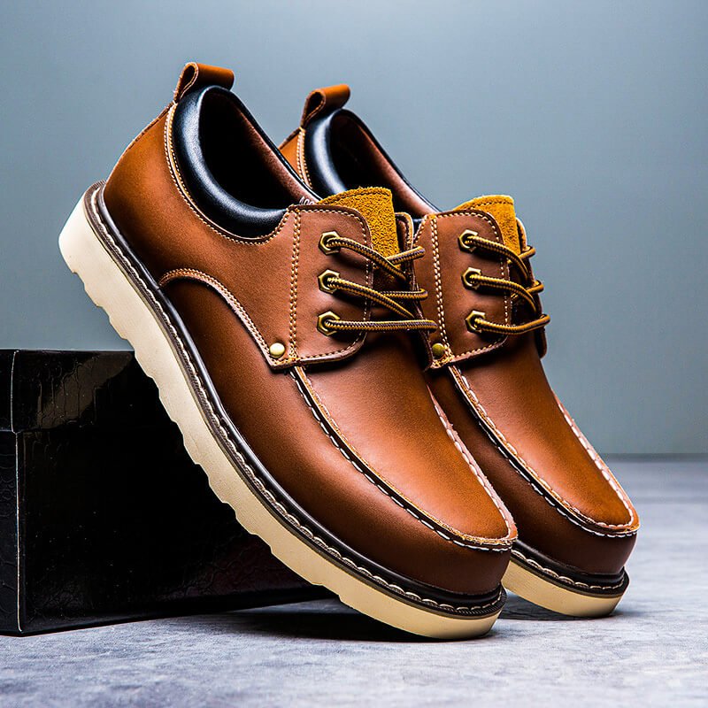 Marcelo Retro Leather Shoes  - By Qivii