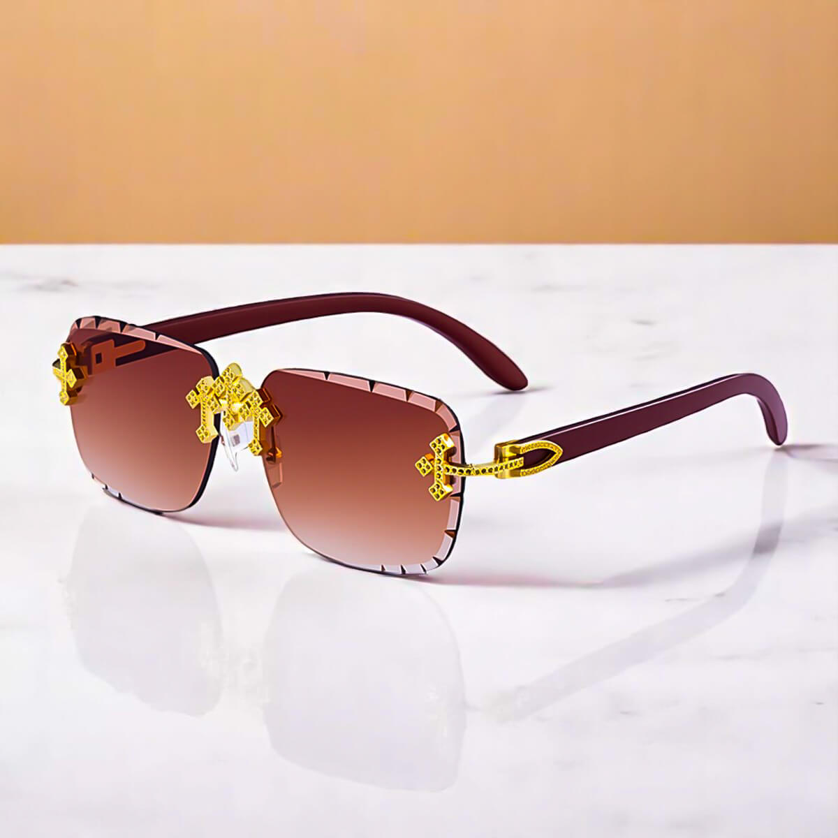 Imperium Rimless Retro Shades  - By Qivii