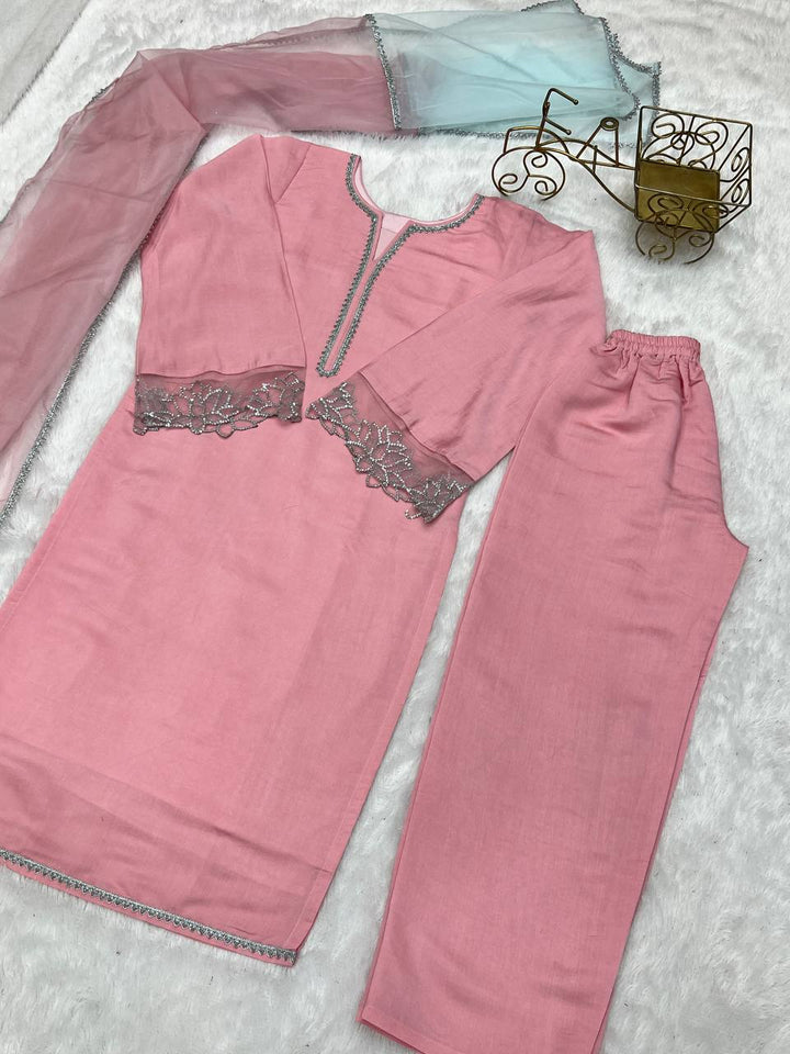 PINK COLOR HEAVY PURE SOFT MODAL SILK