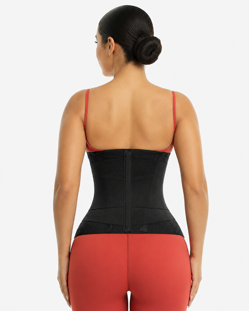 Double Compression Zipper Waist Trainer Corset Girdle