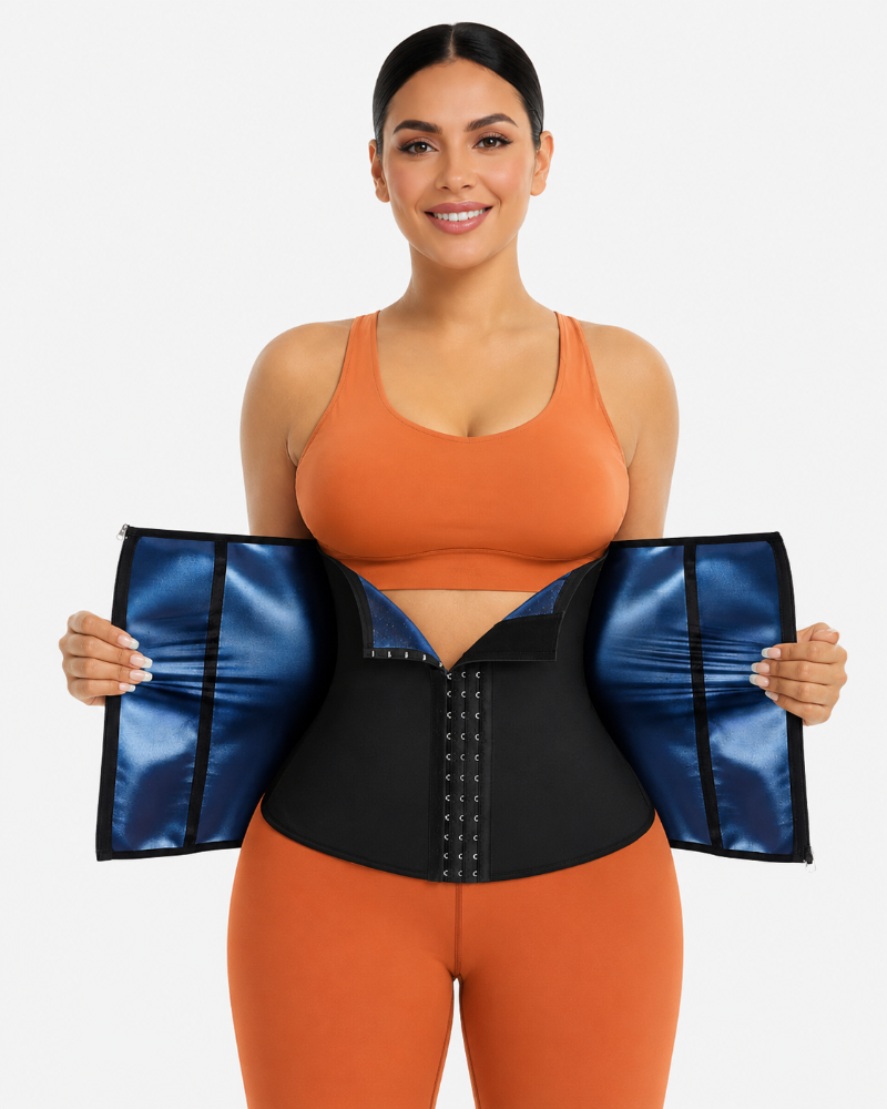 Women's Workout Sweat Waist Trainer Weight Loss Tummy Wrap Sports Belt With Buckle  - By Qivii