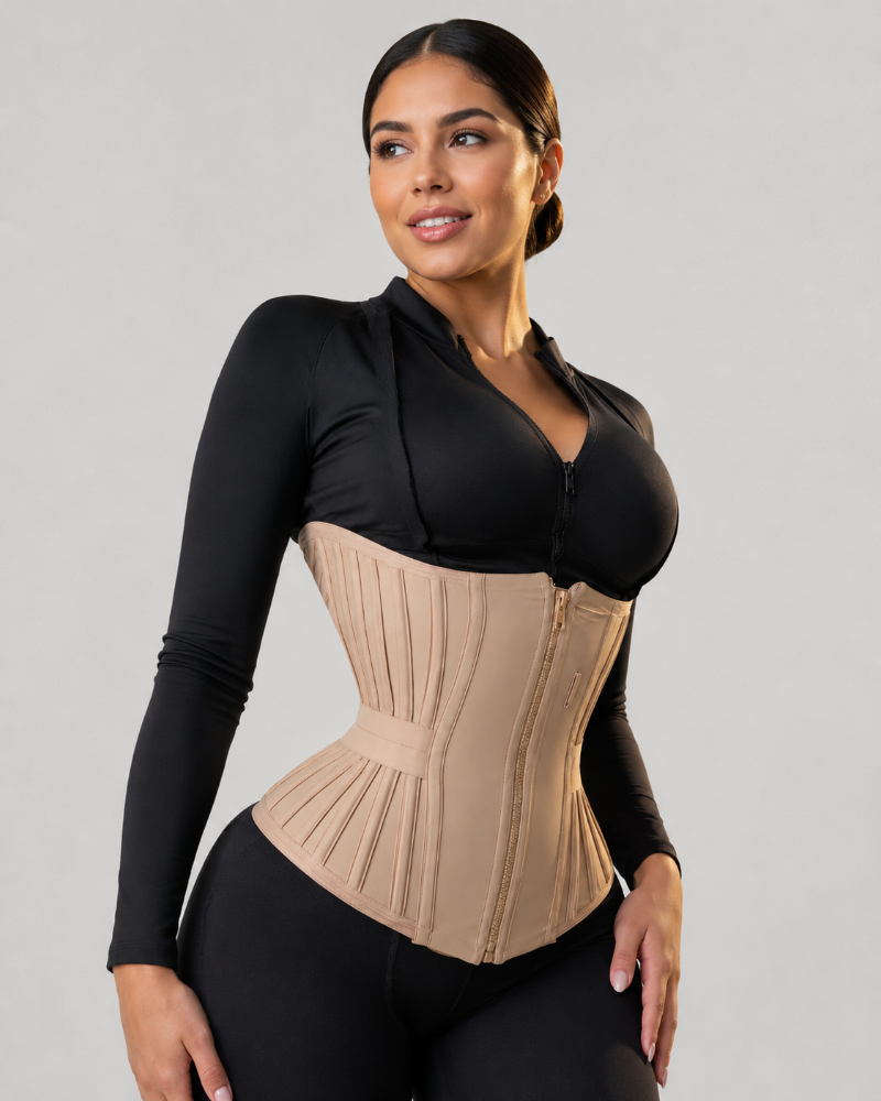 Fajas Colombianas Boned Corset Waist Trainer With Elastic Band