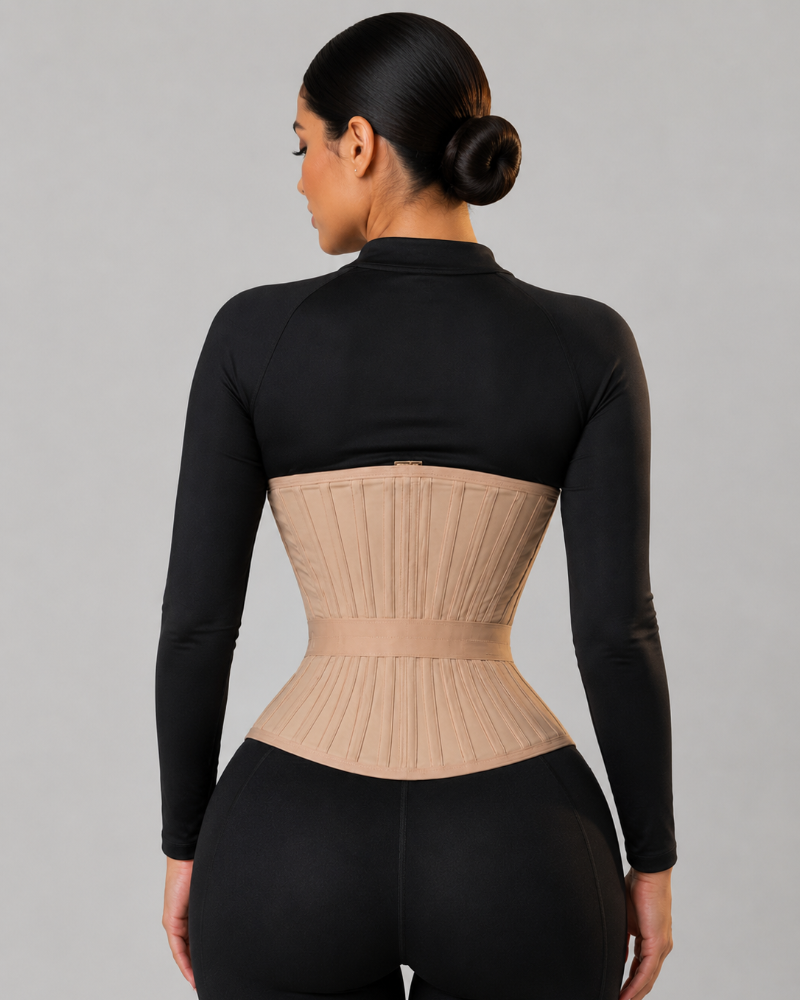 Fajas Colombianas Boned Corset Waist Trainer With Elastic Band  - By Qivii