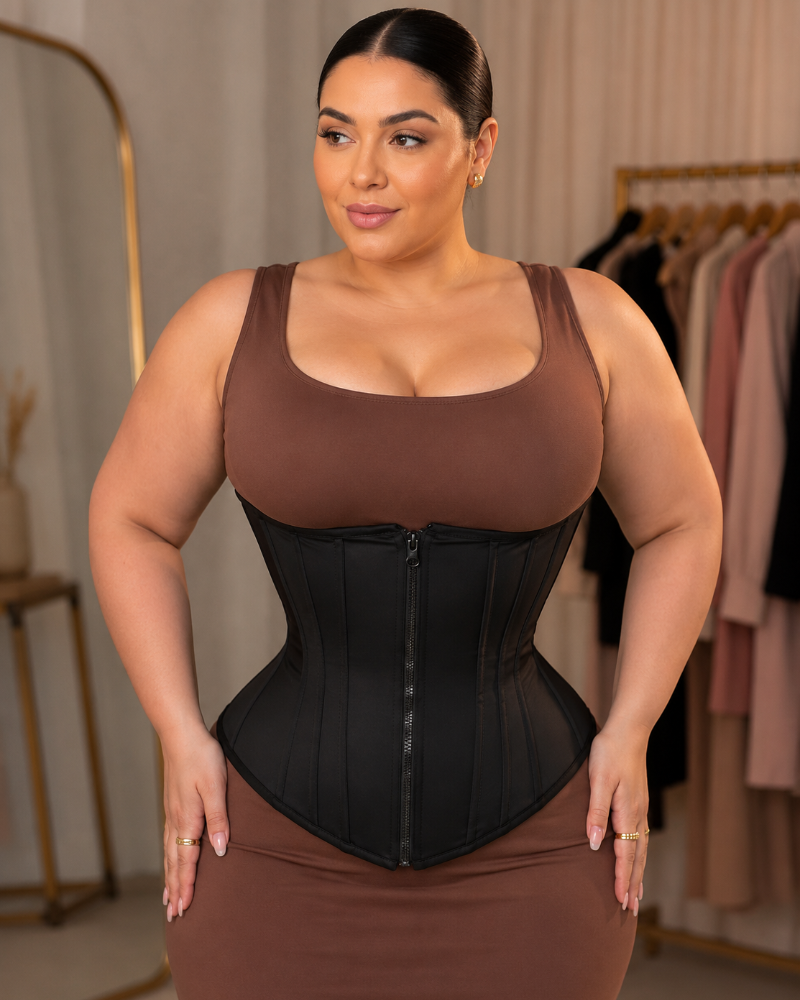Fajas Colombianas Boned Corset Waist Trainer With Elastic Band  - By Qivii