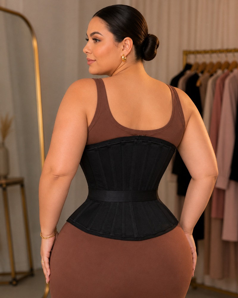 Fajas Colombianas Boned Corset Waist Trainer With Elastic Band  - By Qivii