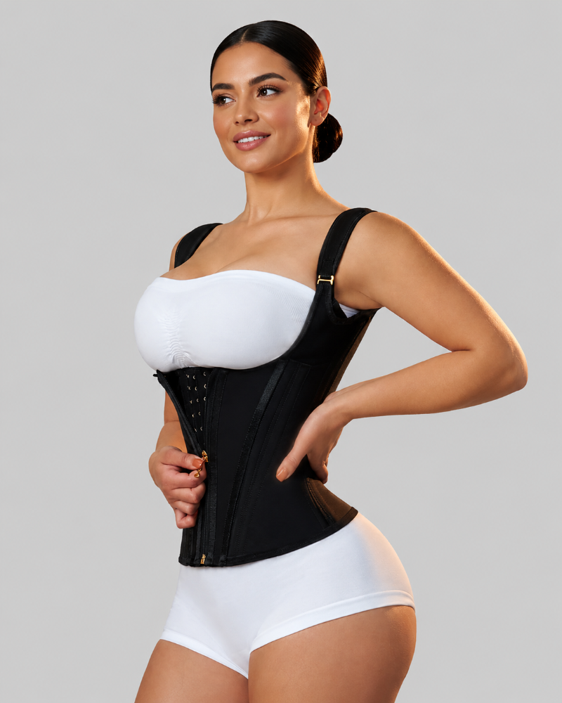 Waist Trainer for Women Body Shaper Corset Vest Tank Top with Steel Bones  - By Qivii