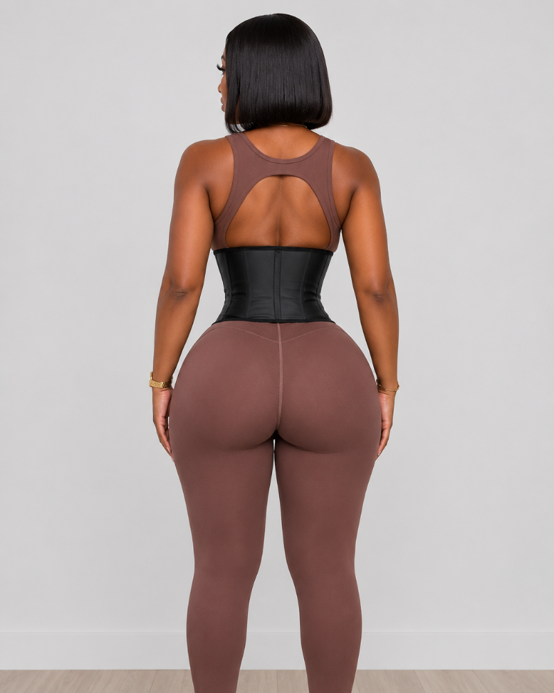 Waist Trainer Faux Leather Slimming Belt  - By Qivii
