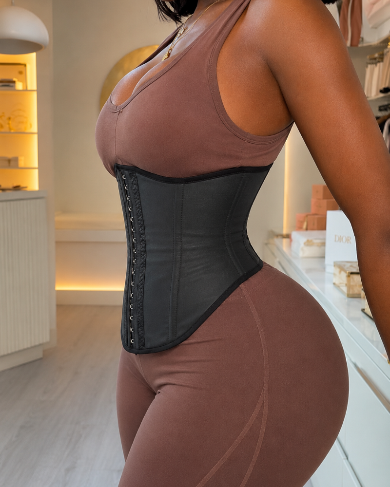 Waist Trainer Faux Leather Slimming Belt  - By Qivii