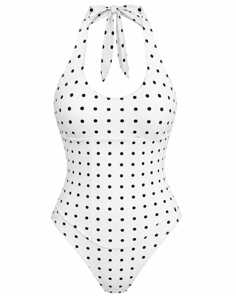Hourglass Corset Body Shaper Waist Cincher Swimsuit Two-Piece Set  - By Qivii