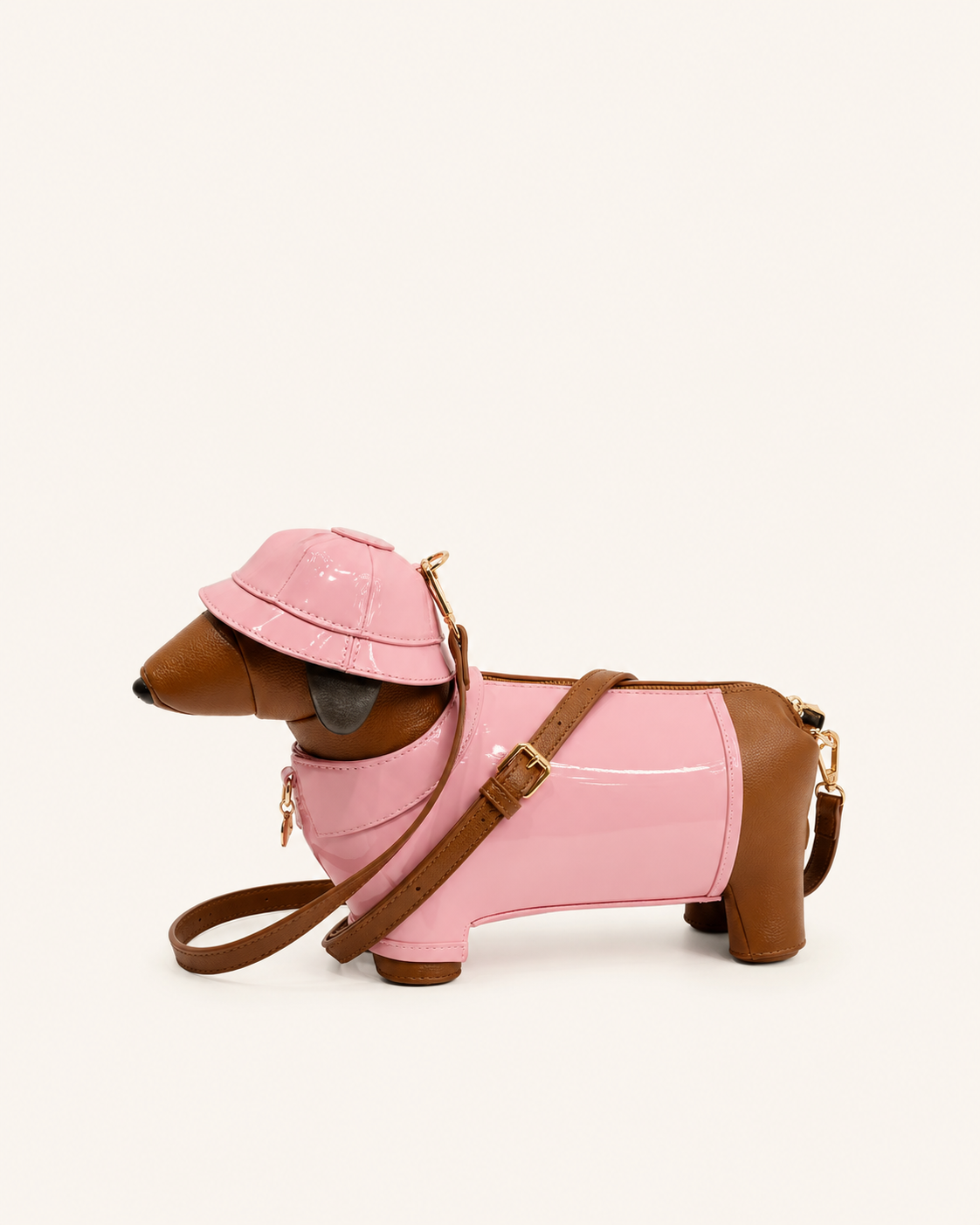Dachshund Safari Bag in Vegan Leather  - By Qivii
