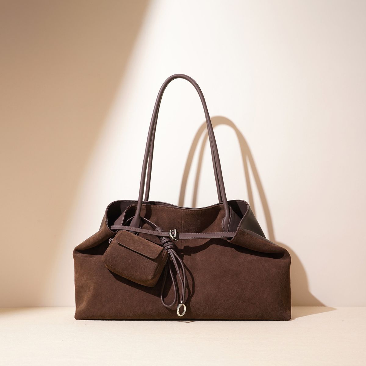 Classic Suede Leather Tote Bag for Women, Large Capacity Shoulder Handbag, Soft Suede Cowhide Work & Everyday Bag