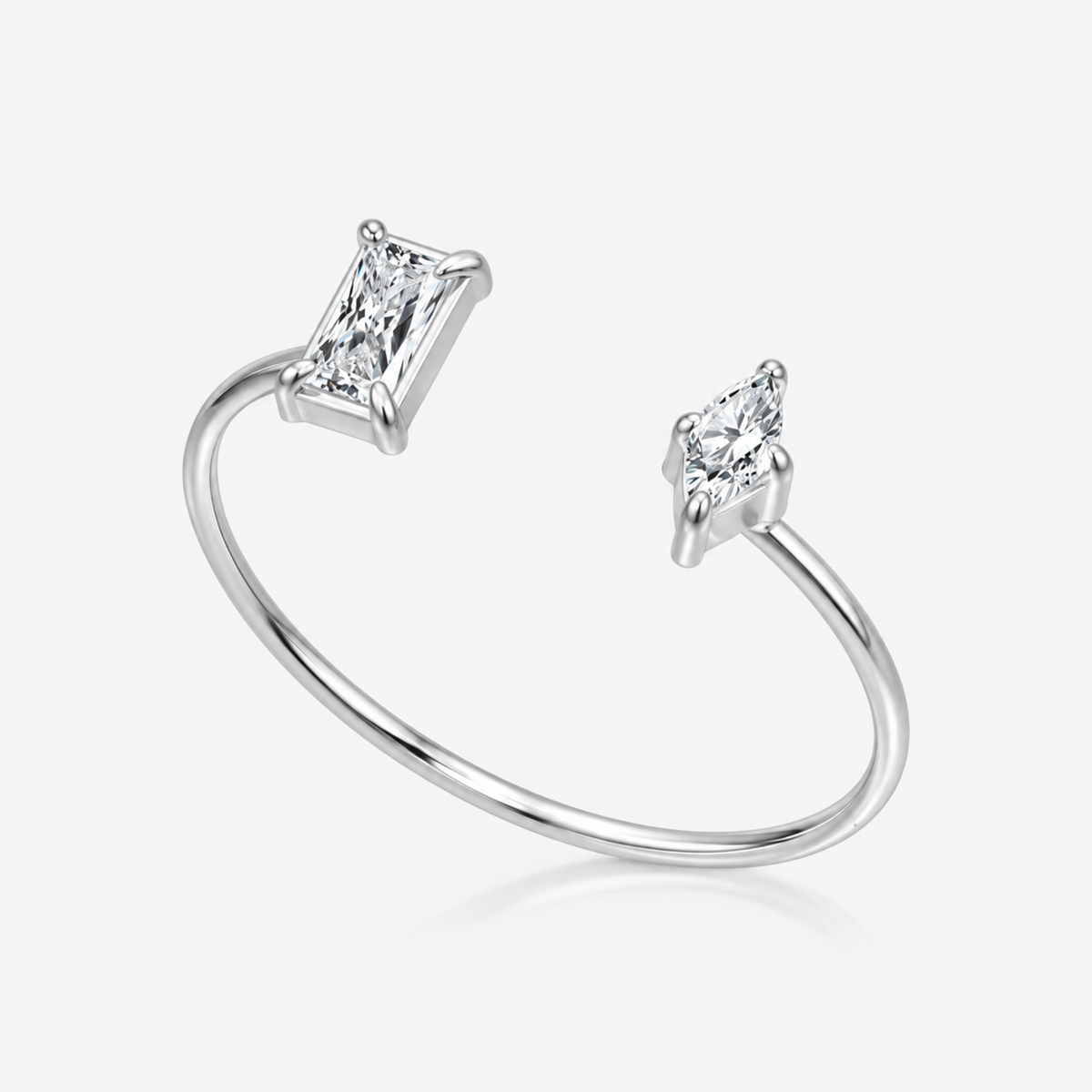 Frosted Duet Ring