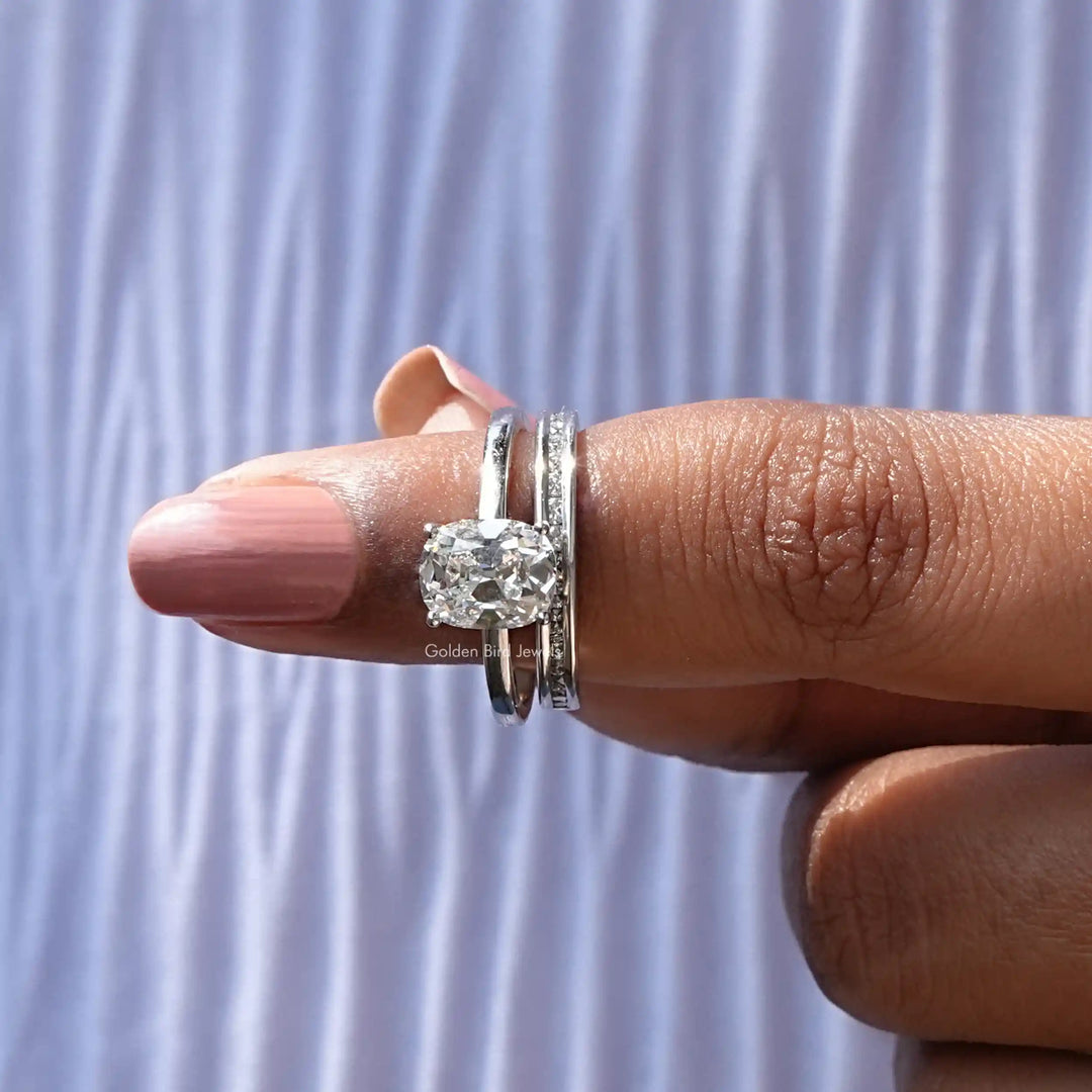 Old Mine Cushion Lab Diamond Bridal Ring Set