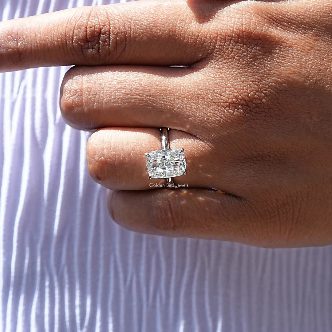 Crushed Ice Cushion Lab Diamond Engagement Ring