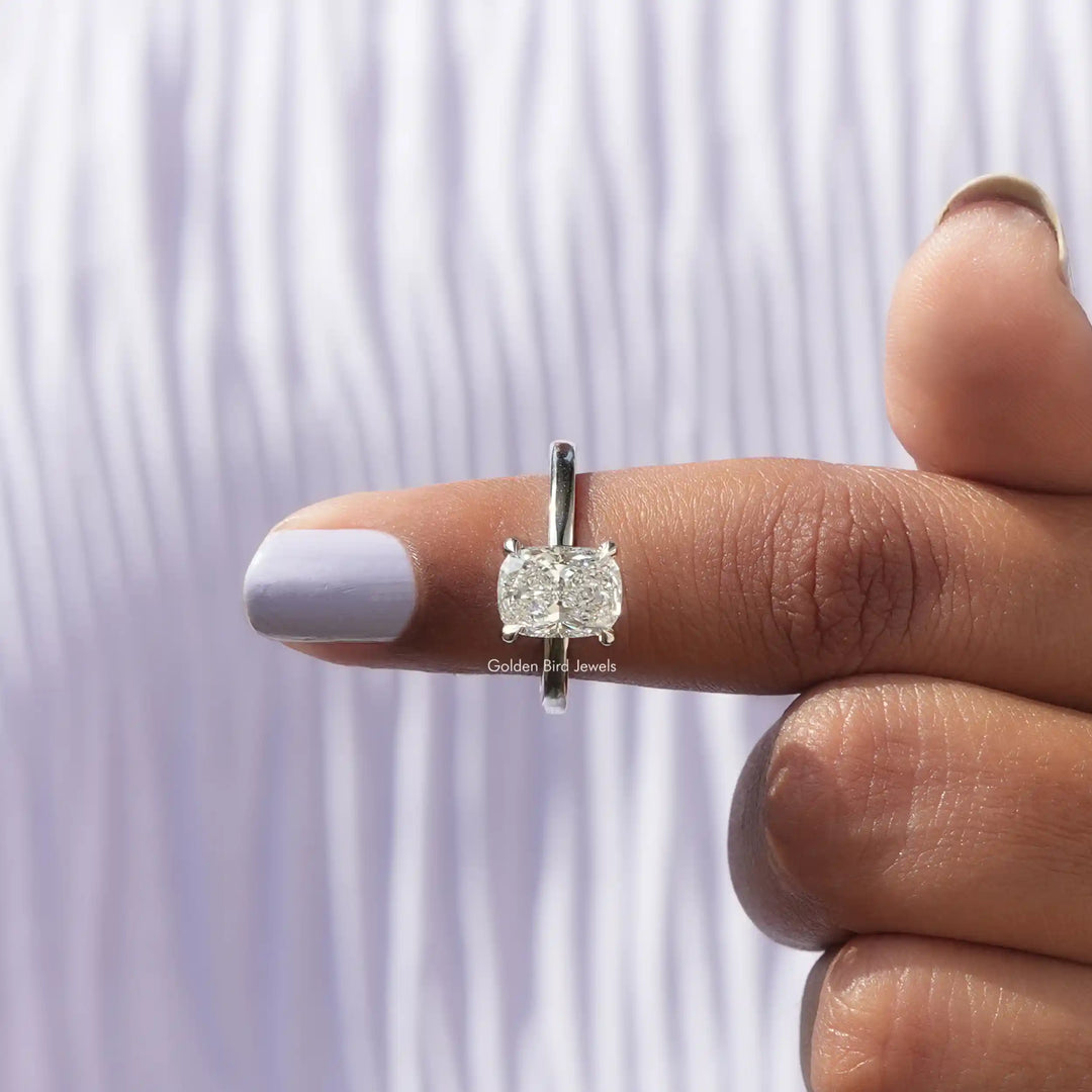 Cushion Cut Lab Grown Diamond Solitaire Ring