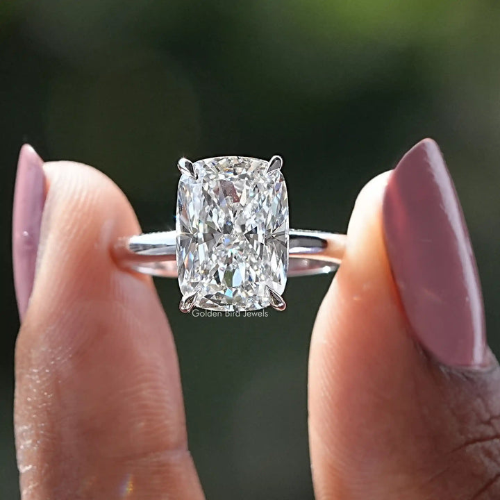 Crushed Ice Cushion Lab Diamond Engagement Ring