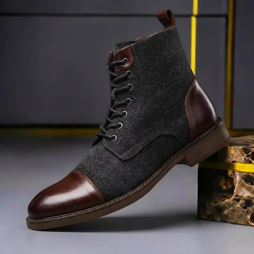 Fletcher Prestige Leather Wool Boots  - By Qivii