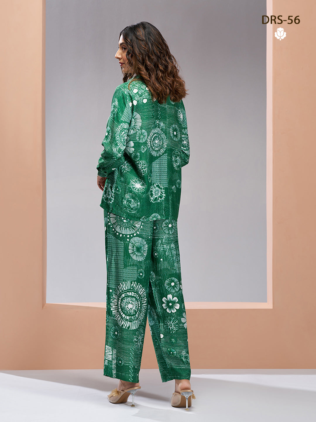 DARK GREEN PURE MUSLIN SILK PRINTED SHIRT PANT - qivii