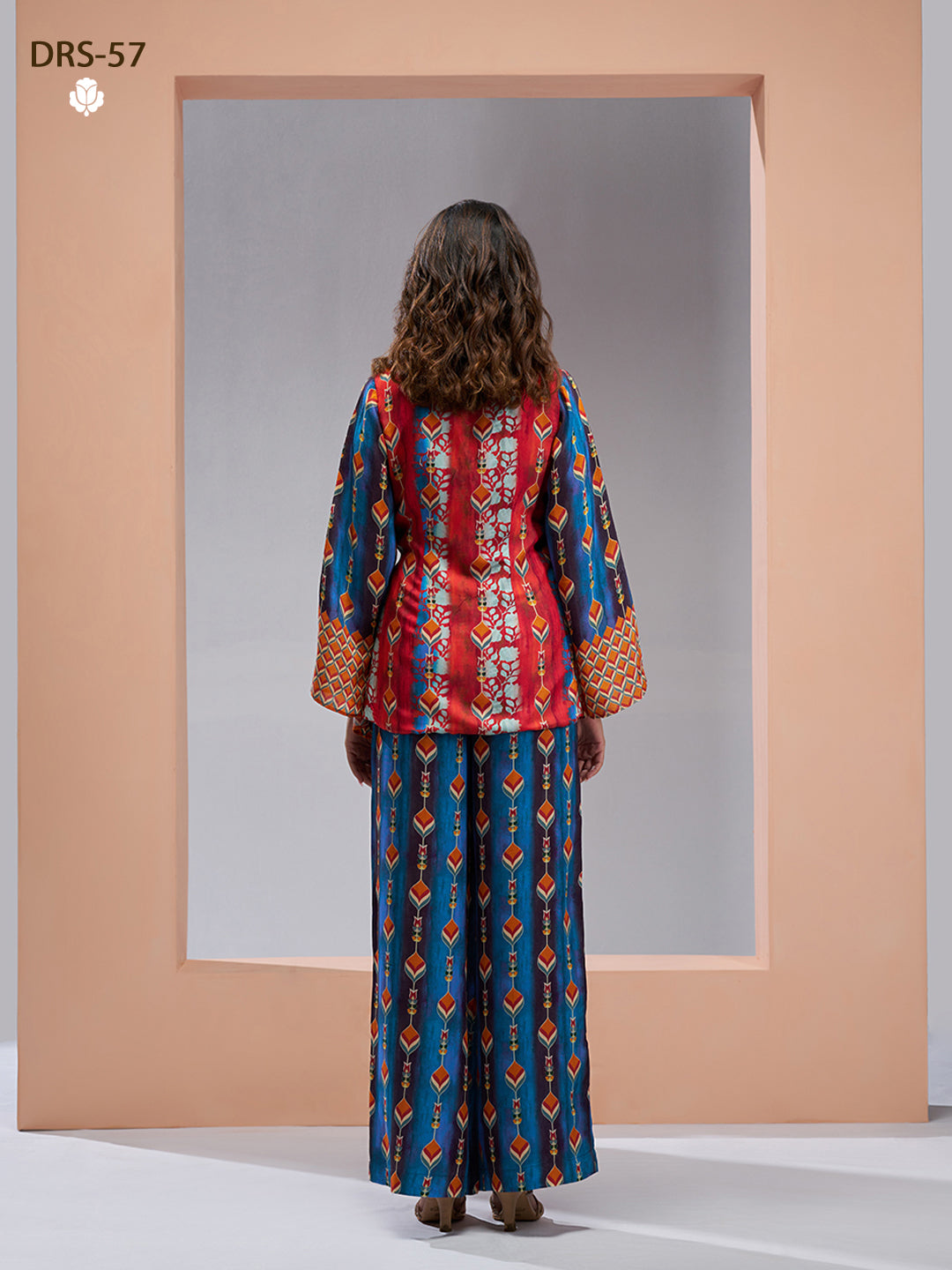 NAVY BLUE PURE MUSLIN SILK PRINTED KIMONO PANT - qivii