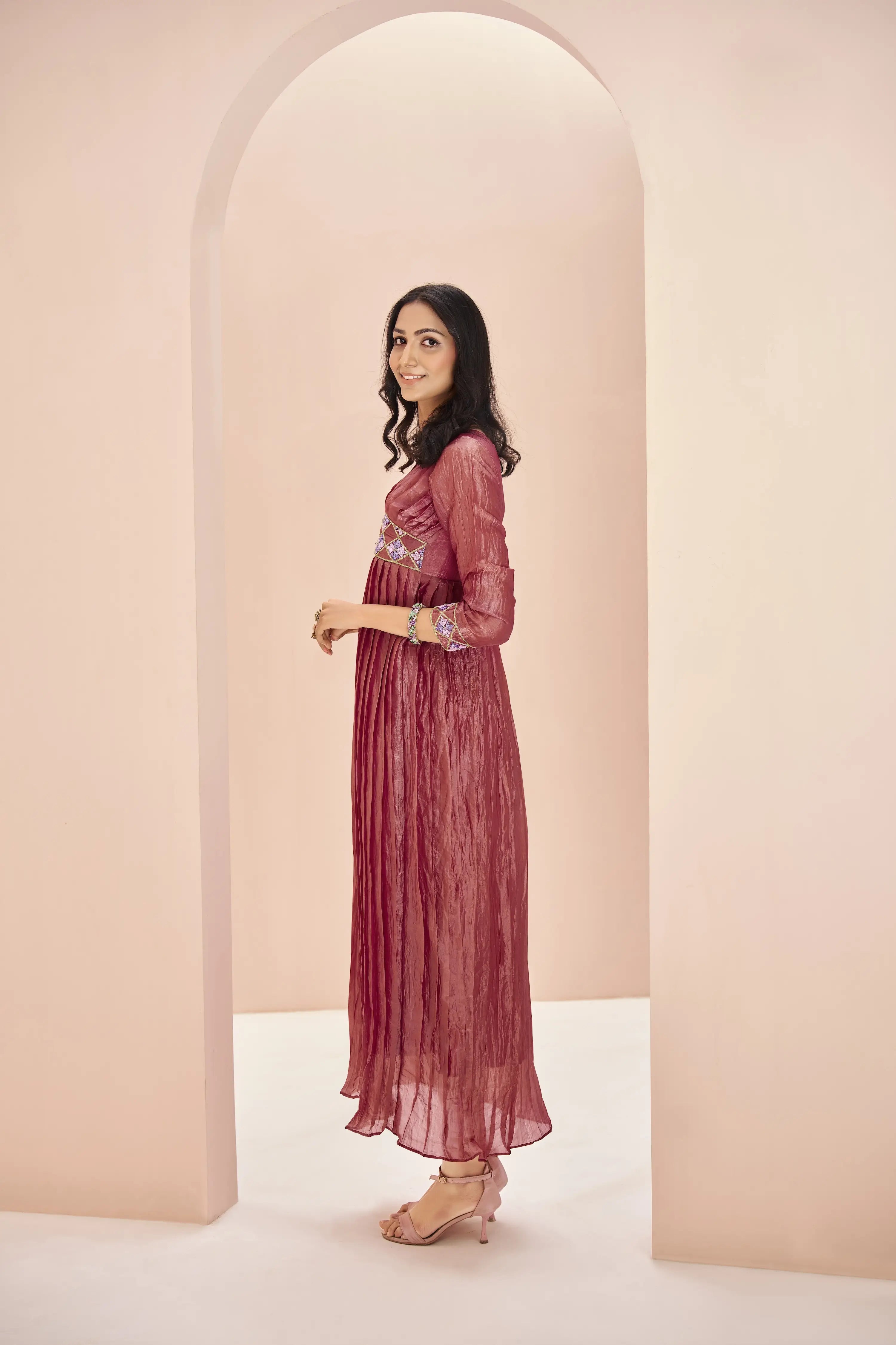 Coral Chinon Handwork Salwar Suit - qivii