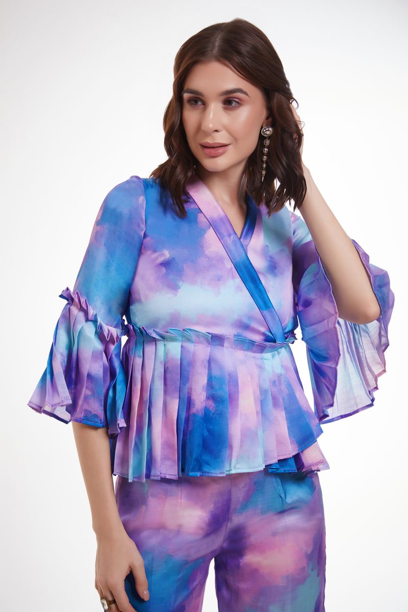 MULTI COLOR PRINTED MODAL SATIN CO-ORD SET - qivii
