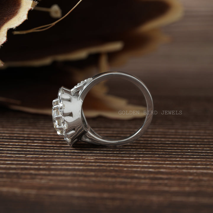 Old European Round Cut Moissanite Halo Ring