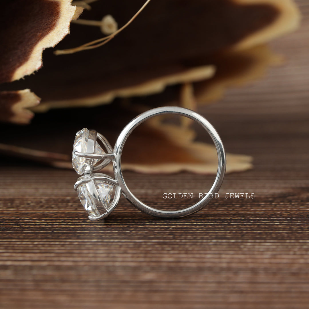 Pear And Oval Cut Moissanite You And Me Ring For Her