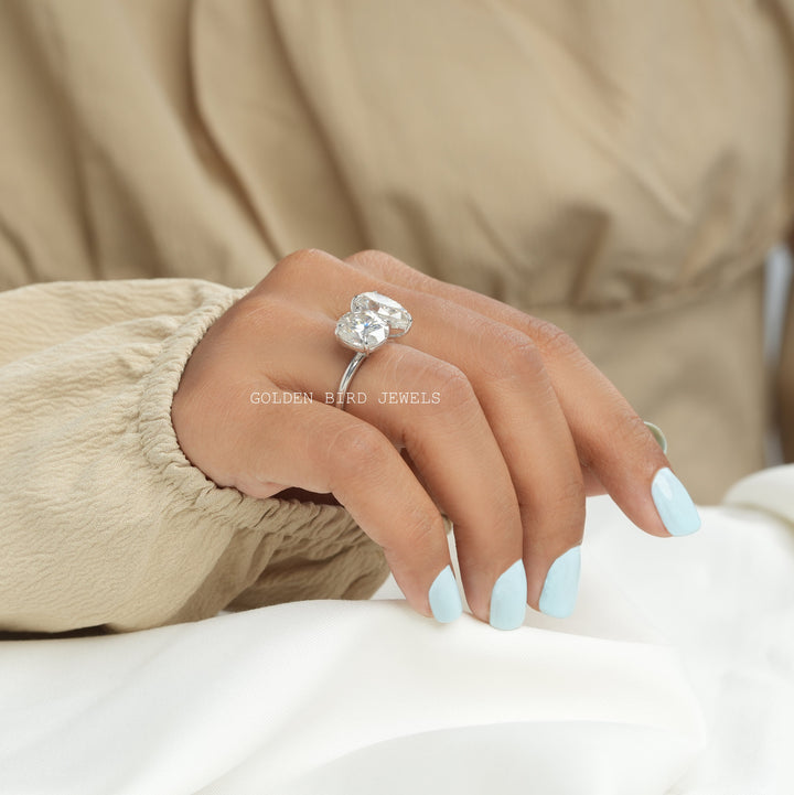 Pear And Oval Cut Moissanite You And Me Ring For Her