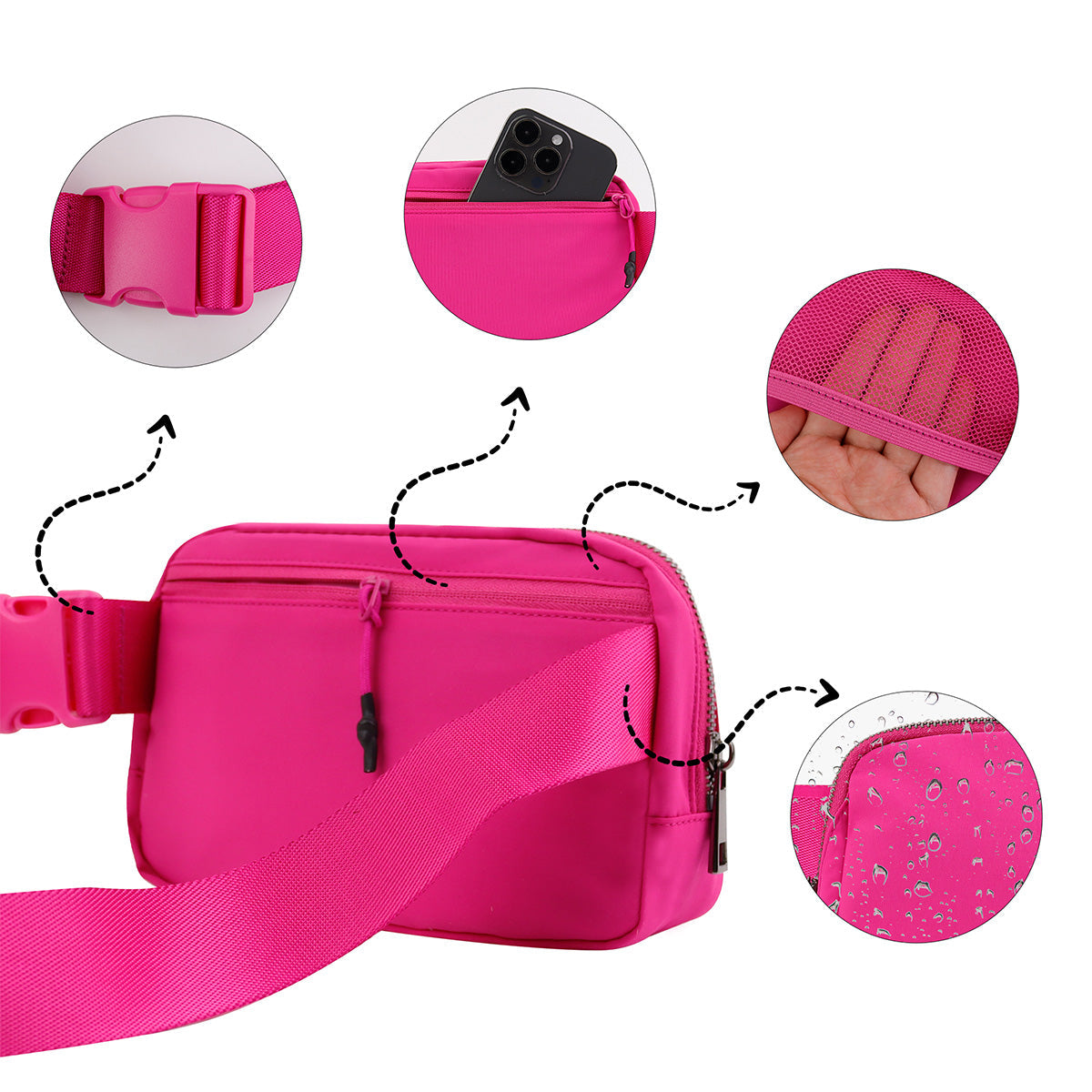Dazzling Nylon Belt Bag