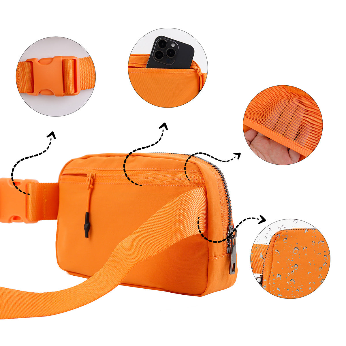 Dazzling Nylon Belt Bag