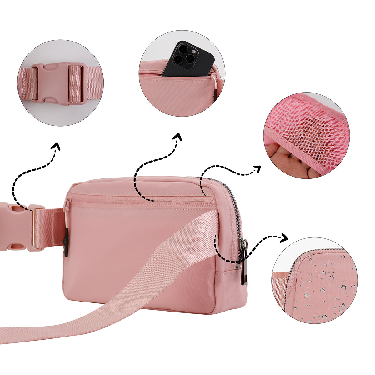 Dazzling Nylon Belt Bag